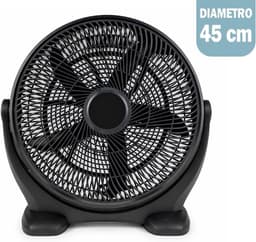 Staande Ventilator - Vloerventilator Peer - Ruimte Koelen - Robuuste Stalen Constructie - 45 cm Blad - Zwart — thumbnail 5