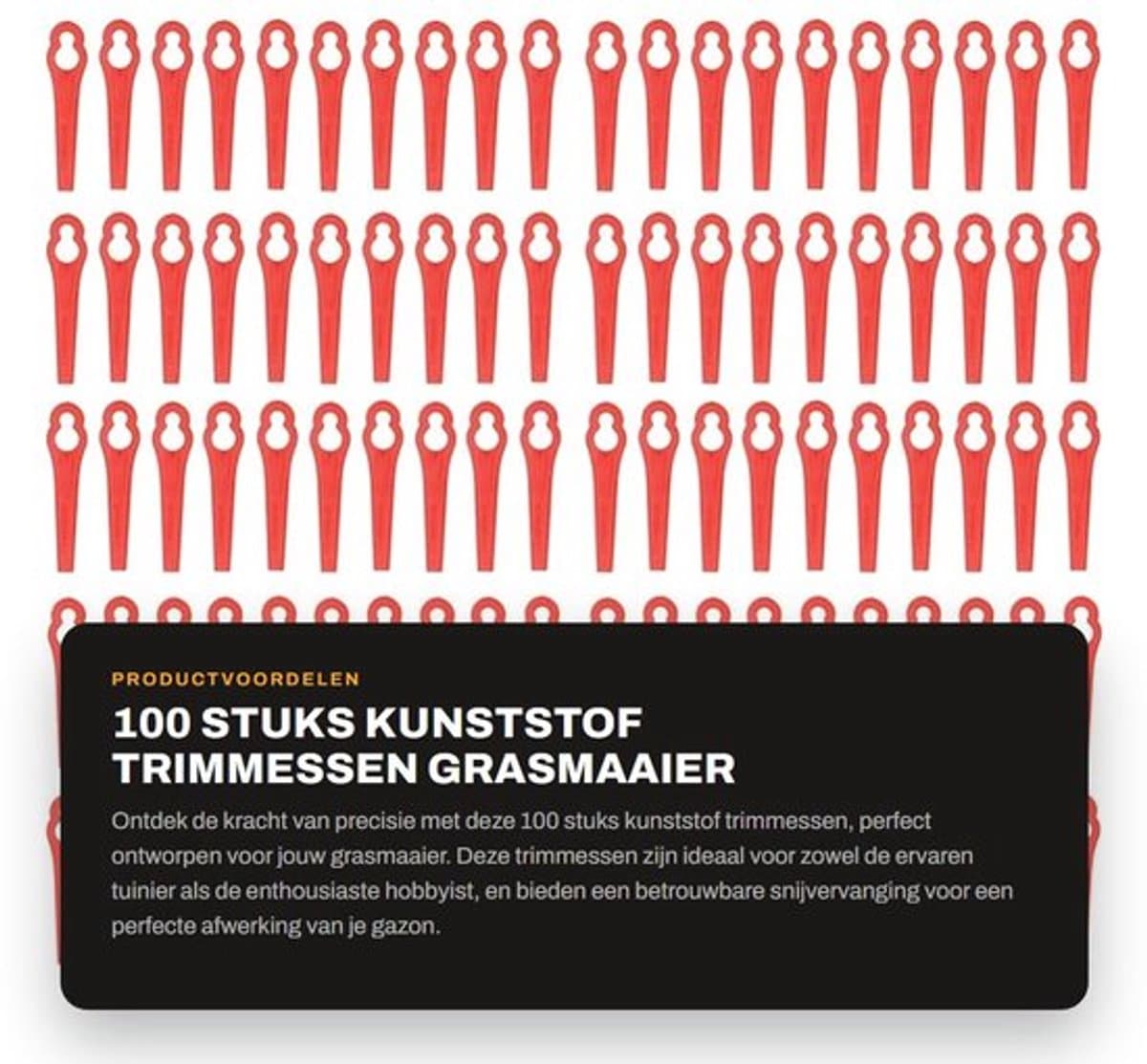 Trimmessen 100 Stuks - Kunststof - Waterdicht - Nauwkeurig Trimmen - Lichtgewicht - Duurzaam en Slijtvast - Maaimes — afbeelding 1