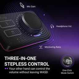 FIFINE SC9 - Zwart - Streaming Deck - DJ Mixer - Gaming Mixer - Podcast / Stream / Gaming - XLR Aansluiting - Line-in - Voice Changer — thumbnail 4