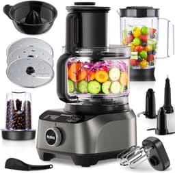 SnelShoppen - Multifunctionele Keukenmachine 11-in-1 met 2.5 L Kom en 1.5 L Mixer, 1300 W Motor, 3 Snelheden + Impuls, Veiligheidsklem, Perfect voor K — thumbnail 1