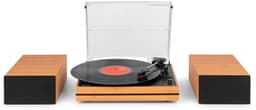 Platenspeler met speakers - Audizio Akron - LP speler - Bluetooth - AUX - 3 snelheden - Bamboe — thumbnail 3