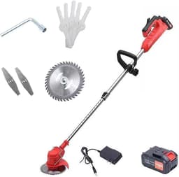 Draadloze Grasmaaier - Grastrimmer Elektrisch - Gazon Onderhoud - Verstelbare Steel - 2 kg - Zwart — thumbnail 1