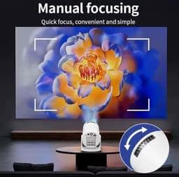 Mini projector 4K ondersteuning - 500 ANSI lumens - Dual 2.4G/5G WiFi - Ideaal voor films en gaming - SnelShoppen — thumbnail 4
