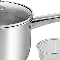 Mini Friteuse - Friteuse met mand - Thuis koken - Roestvrij staal - 38x19.5x13cm - Zilver — thumbnail 3