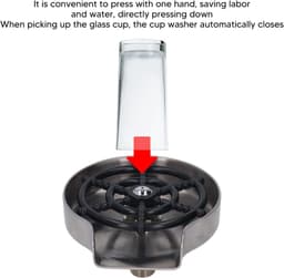 Glazenspoeler Keuken - Bekerwasser Spoelbak - Snel Glazen Wassen - Hoge Druk Nozzle - 80 cm slang - Zilver — thumbnail 3