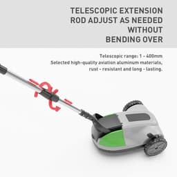 Elektrische Grasmaaier - Machine Grastrimmer - Gazon Onderhoud - Krachtige Borstelloze Motor - 59 x 37 x 24 cm - Grijs — thumbnail 2
