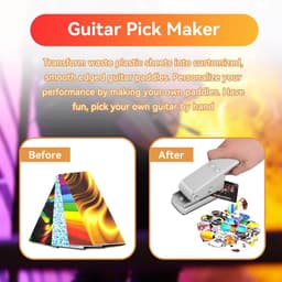 VHV - Gitaar plectrum pons - Plectrum maker - Plectrum snijder - Zelf plectrums maken - Heavy duty - Met 2 plectrum strips - Voor gitaristen - Cadeau voor muzikanten - Zilver — thumbnail 3