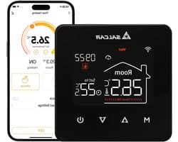 Slimme Thermostaat - Verwarming Regelaar - Energie Besparen - App Bediening - 3A - Zwart