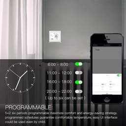 Intelligente Thermostaat - Wifi Regelaar - Verwarming Instellen - App Bediening - 5-35 Graden - Grijs — thumbnail 3