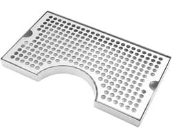 Bier Lekbak - Lekbak Bierkraan - Bar Schoonhouden - Roestvrijstaal Antislip - 33 x 25 x 4 cm - Zilver