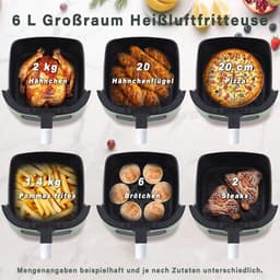 Heteluchtfriteuse - Airfryer Frituurpan - Gezond Koken - Kijkvenster Controle - 6 Liter - Groen — thumbnail 5