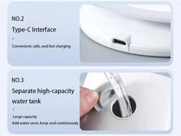 KZQ Slimme Persoonlijke Mini Airco Ventilator Met 5 Snelheden En 70 Graden Oscillatie Draagbare Verdampingskoeler Voor Slaapkamer En Bureau Stil — thumbnail 5