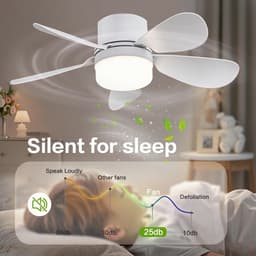 Ventilatorlamp Met Afstandsbediening - E26/E27 Schroefmontage - Dimbaar - 1000 Lumen - Diameter 16,54 Inch - Geschikt voor Slaapkamer, Keuken en Woonkamer — thumbnail 2