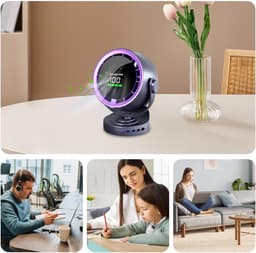 Kleine Afstandsbediening Ventilator - Draadloze Tafelventilator - Persoonlijke Verkoeling - Fluisterstille Werking - 22.3 cm - Violet — thumbnail 5