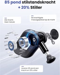 Massage Gun met Warmtefunctie – Diepe Spiermassage – Draadloos Oplaadbaar – 7 Opzetstukken – 16 mm Massage Diepte — thumbnail 4