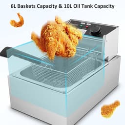 Elektrische Friteuse - Friteuse met mand - Thuis Frituren - Grote inhoud 6.3 liter - 1700 Watt - Roestvrij staal — thumbnail 3