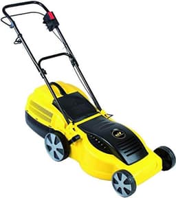 Elektrische Grasmaaier - Duwmaaier Tuin - Gazon Onderhoud - Krachtige Motor - 40 cm Snijdiameter - Geel — thumbnail 1