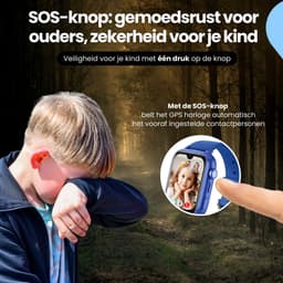 Protectly® GPS Horloge Kind Met Simkaart - 4G - SOS Alarm - Smartwatch Kinderen - GPS Tracker Kind - (Video)bellen - HD Camera - Whatsapp en SMS - Elke polsmaat - Bekijk Locatie Kind - Android en iOS - Incl. Simkaart & Screenprotector — thumbnail 3