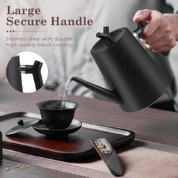 Thijox - Thermostheepot 1,5L met Theezeef en Koffiefilter - Roestvrij Staal, Dubbelwandig, Druppelvrij, Modern Design voor Keuken en Tuin — thumbnail 2