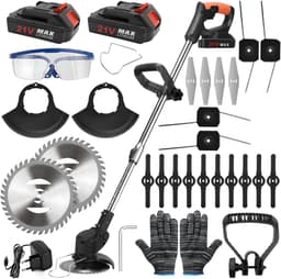 Accu-Grasmaaier – 1800W Borstelloze Motor, 1500 tpm, 15cm Snijbreedte, 2 Batterijen, Verstelbare Hoogte – Voor Thuis & Tuin — thumbnail 1