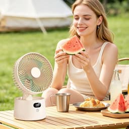 LISM - Draadloze mini-ventilator met oplaadbare batterij Geschikt voor gebruik op het computerbureau — thumbnail 2