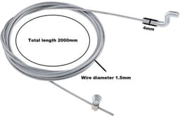 Gaskabel 2000 mm - Flexibele Kabel - Z-haak Motorremkabel - Staal - Diameter 1,5 mm - Duurzaam en Sterk — thumbnail 5