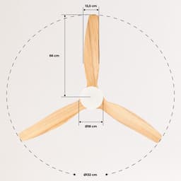 Plafondventilator met Licht - Ventilator - Comfort Verhogend - Stille DC Motor - 132 cm Diameter - Natuurlijk Hout — thumbnail 5