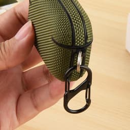 Geschikt voor AirPods Pro 3 Hoesje Nylon Waterproef met Aanhanggesp Zwart — thumbnail 2