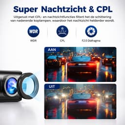Dashcam Auto 4K - Draaibare Voor- en Achtercamera met Wifi en Loopopname — thumbnail 4