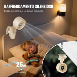 USB-clipventilator, mini-bureauventilator met oplaadbare batterij, oscillatiefunctie, timer, traploze snelheidsregeling en ultrastille werking. Compact en draagbaar. — thumbnail 2