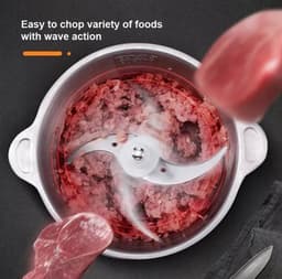 Elektrische Vleesmolen - 500W - Foodprocessor - Hakmolen - 2L RVS Keukenmachine - 2 Snelheden - voor Vlees - Noten en Groenten - Eenvoudig Schoon te Maken - Standaard — thumbnail 5