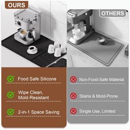 Koffiemat met Tampmat - Barista Accessoires - Koffiebereiding Werkplek - Afneembaar 2-in-1 - 60x40 cm - Zwart — thumbnail 5