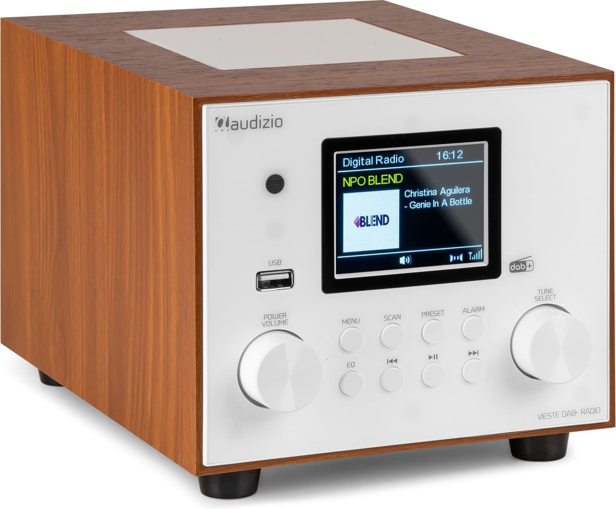 DAB radio - Audizio Vieste - DAB+ radio met subwoofer en Bluetooth - Wit - Met afstandsbediening — afbeelding 1