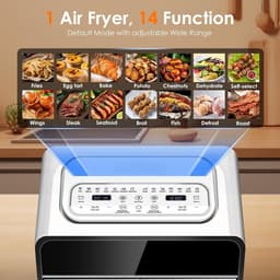 Equivera Dubbele Airfryer - Dubbele Mand - Dual Cook - Heteluchtfriteuse - Verschillende Programma's - Dual Zone - Mega — thumbnail 5
