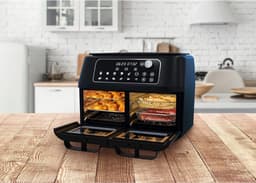 Equivera Dubbele Airfryer - Dubbele Mand - Dual Cook - Heteluchtfriteuse - Verschillende Programma's - Dual Zone - Mega — thumbnail 5