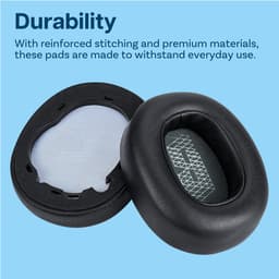 Vervangende Oorkussens voor JBL E65 (E65BT, E65BTNC)/Live 650 (650NC, 650BTNC)/Live 660 (660NC, 660BTNC)/Duet NC Hoofdtelefoons van MMOBIEL – Memory Foam en Protein PU Koptelefoon Oorkussens – Zwart — thumbnail 4