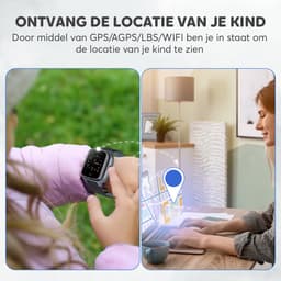 Rock&Rose 4G GPS Horloge Kind - Inclusief Simkaart - SOS Functie - Kinder Smartwatch - Kinderhorloge Meisje/Jongen Smartwatch - Smartwatch Kinderen - Zwart — thumbnail 4