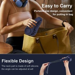 Nekventilator - Oplaadbaar - Unisex - Draagbaar - Handsfree en bladloos - Persoonlijke koelventilator met LED-display - 5 snelheden - Draagbare hangventilator - Voor reizen/wandelen/sporten/koken - Blauw — thumbnail 4