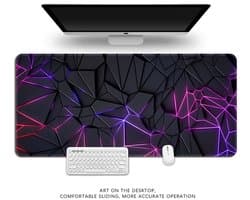 Gaming muismat XXL - antislip - stijlvolle geometrische print - extra breed - stabiele grip - glad - zacht - stabiliteit - bescherming - professionele randnaden - gaming accessoire - comfortabel - nauwkeurig - microtextuur - maximle grip