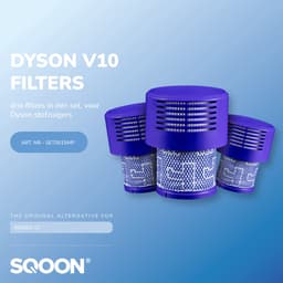 SQOON® Filterset geschikt voor Dyson V10 - Gelijk aan model: 969082-01 - 3 STUKS - Perfect voor het vervangen van verstopte of versleten filters — thumbnail 5