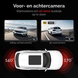 RedTiger F7NTouch - Dual Dashcam voor auto - Ultra 4K & 1080P - Voor en Achter Camera - 2025 model - Met Touchscreen - WiFi en GPS - 3.20 Inch met App - Sony Sensor Nachtzicht - Dashcams - Parkeerbewaking - G Sensor - Loop opname - 128GB SD Kaart — thumbnail 4