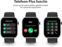 OOQE WATCH PRO 7 - Smartwatch Heren en Dames | Geschikt voor iOS en Android | 10 kleuren | HD | Notificaties | Gezondheidsanalyse | Sportanalyse | GPS Koppeling | Bellen | Muziek/Audio Luisteren | Ergonomisch | Nederlandstalig | Zwart — thumbnail 4