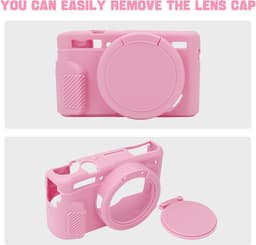 Siliconen camerahoes - Beschermhoes - Camerabeschermingshoes - Compatibel met Canon G7X Mark III camera - Roze — thumbnail 5