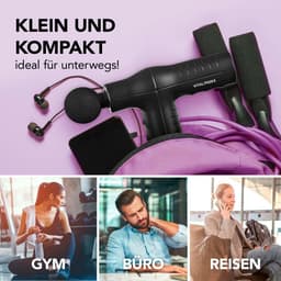 Elektrisch Mini Massagepistool met 4 Opzetstukken - 5 Intensiteitsstanden en Power Boost — thumbnail 4