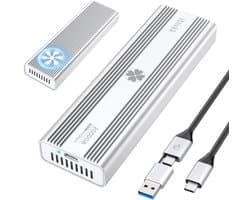 Externe harde schijf NVMe 2 TB - 3000 MB/s, Thunderbolt 3, USB-C, SSD M.2, Geïntegreerde koelventilator