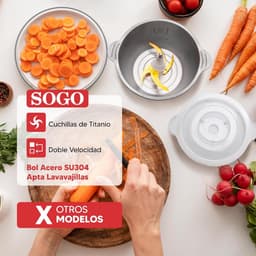 Food hakker 1.8L 500W met dubbele snelheid en veiligheidssysteem — thumbnail 4