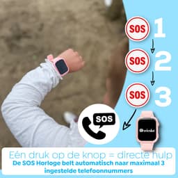 Wiesba WB39 - smartwatch kinderen - gps horloge kind - kinderhorloge bellen - gps tracker kinderhorloge - kinderhorloge met gps - kinderhorloge - Roze — thumbnail 4