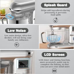 Keukenmachine 1500 W - Multifunctionele Keukenrobot met 5,5 l en LCD-display - Kneedmachine met 6 snelheden — thumbnail 2