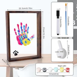Jhubers Goods - Familiehandafdrukkit - DIY Handafdrukframe - Nieuwe Ouderscadeaus voor na de Geboorte - Ouders Kinderen Koppels Vrienden - 6 Verfkleuren Inbegrepen — thumbnail 5
