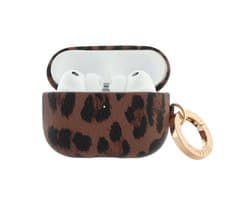 Selencia Sabi Case met panterprint - Hoesje geschikt voor AirPods Pro 3 - Mocha Brown